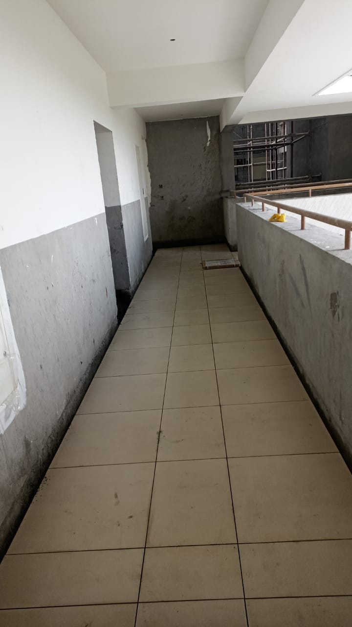 Tower- C & D: Common area flooring tiling in progress