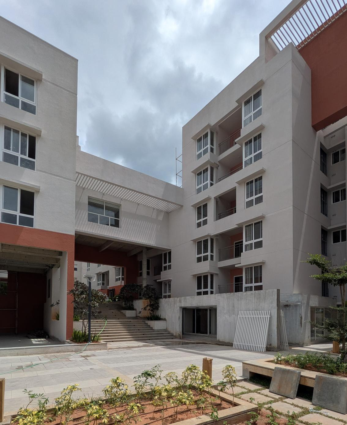 M Block External paint completed. QA certification is underway Terrace clay tile finishing completed. Basement VDF completed. Lift installed. Common area (Lift lobby and staircase) finishing work in progress. Basement Painting work in progress.