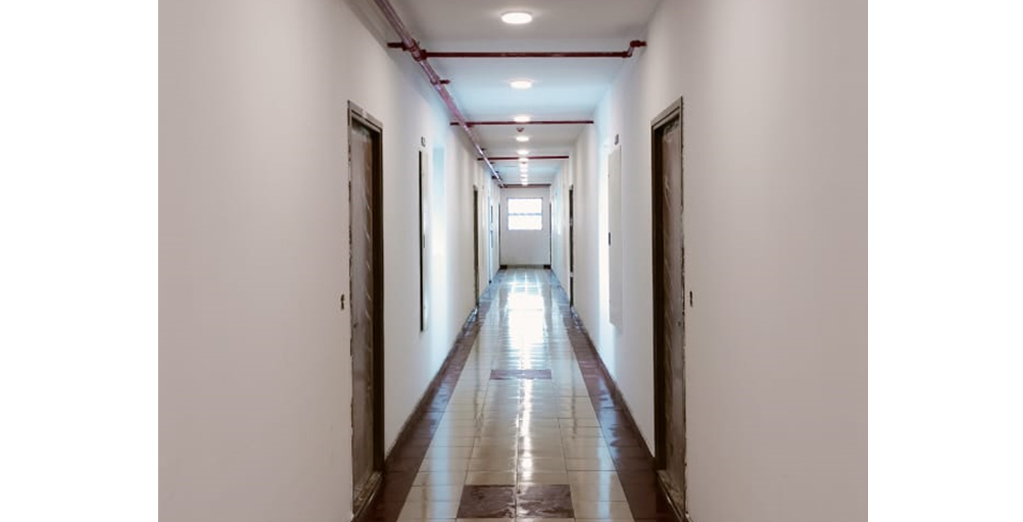 Corridor finishing works in progress