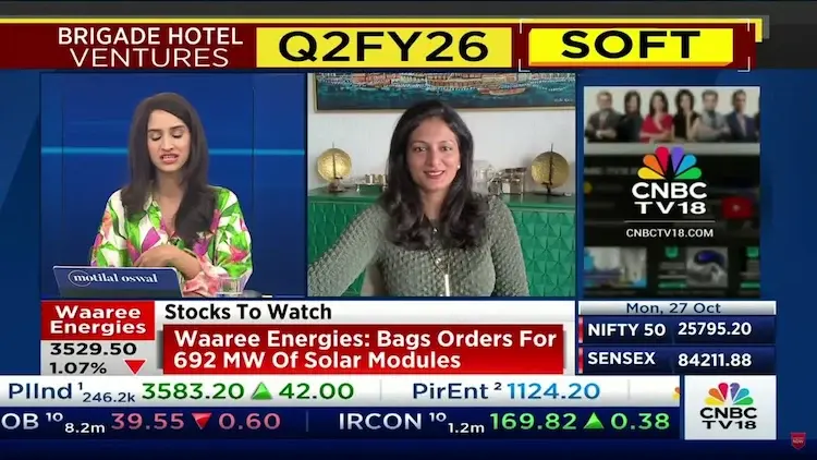 Nirupa Shankar, MD, Brigade Hotel Ventures Ltd | CNBC TV18 | Q2 FY26 Results