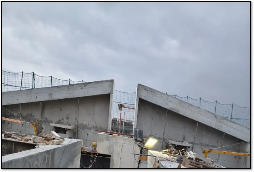 Above terrace structural work in progress