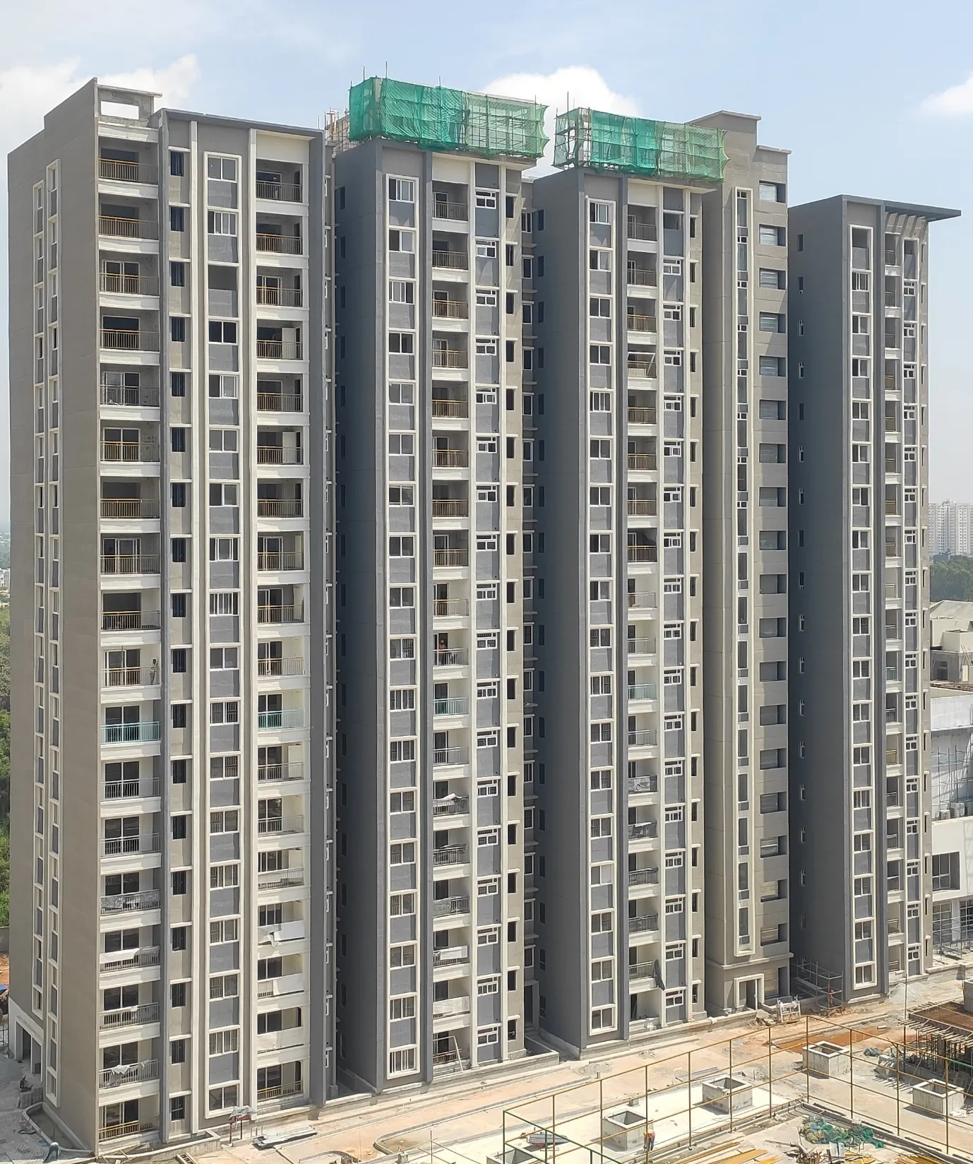 TOWER E –External painting activities are in progress.