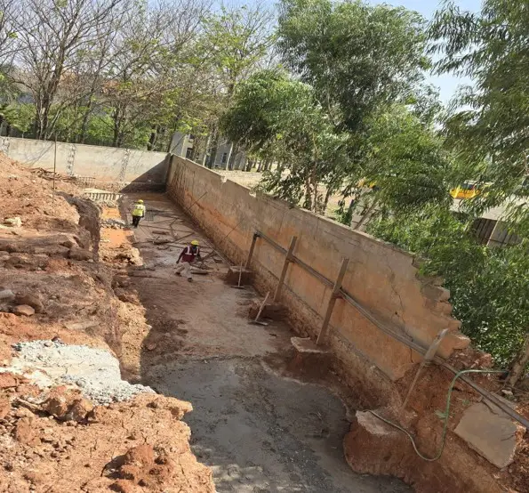 Compound Wall work in progress (South East & South west side)