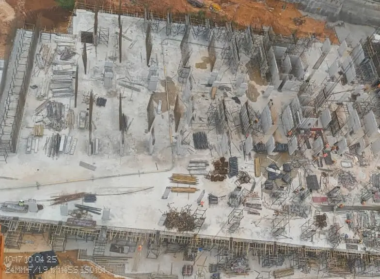 Tower – E: Upper basement slab to Ground floor work in progress