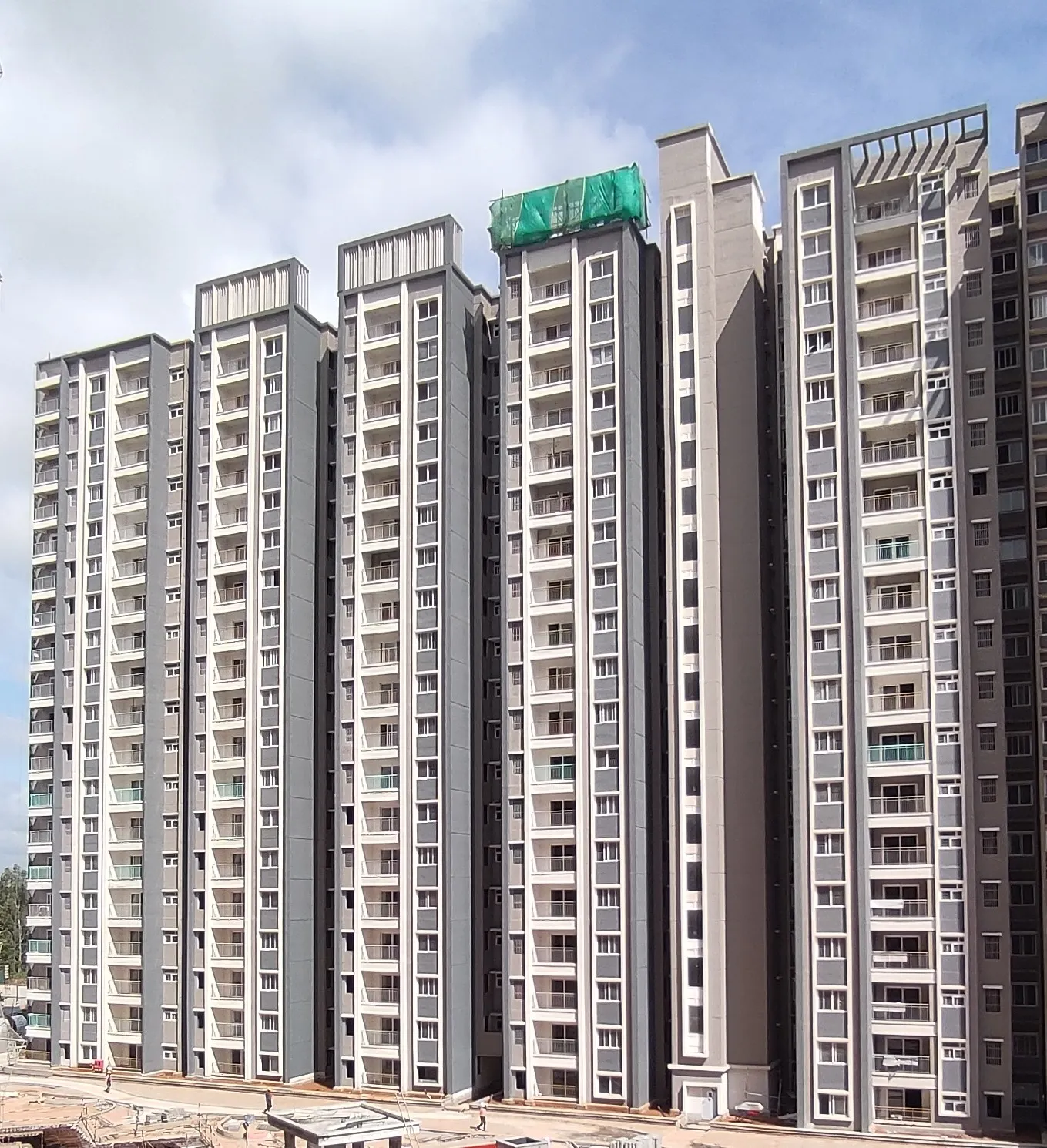 TOWER D –External painting activities are in progress.