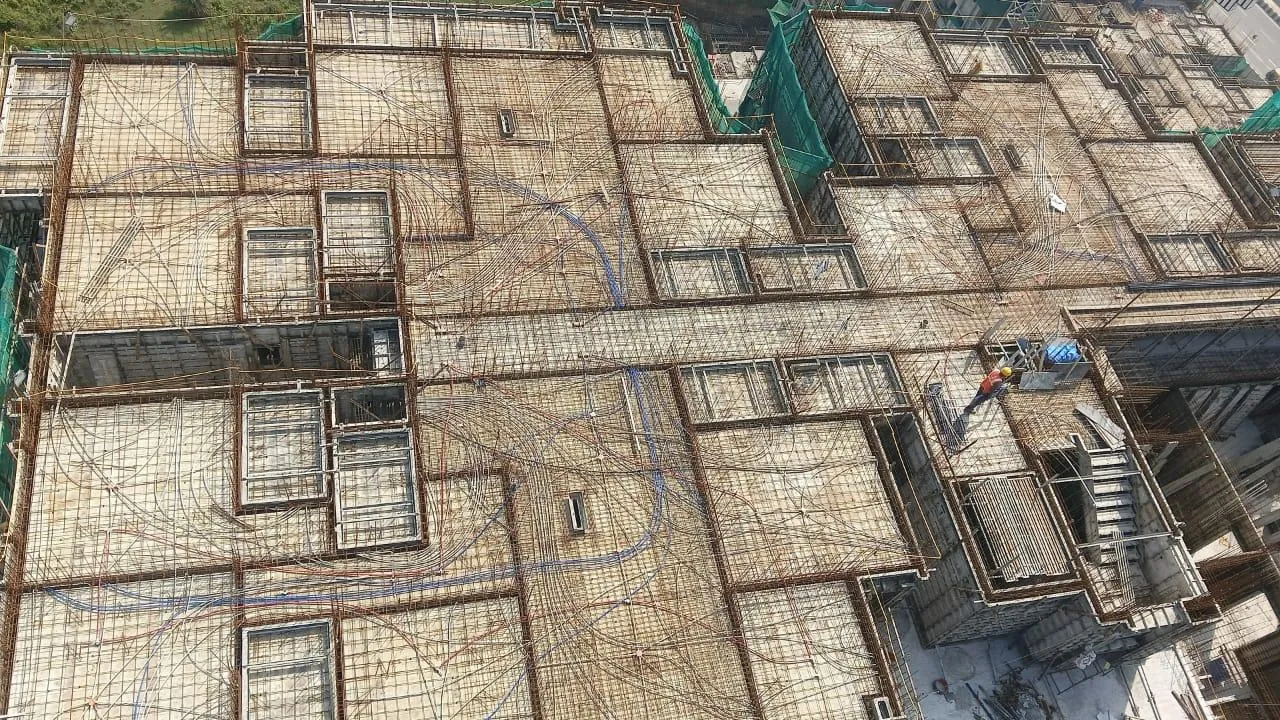 Tower B 13th Floor | part of the slab is ready for casting 14th Floor| shuttering & Reinforcement work in progress