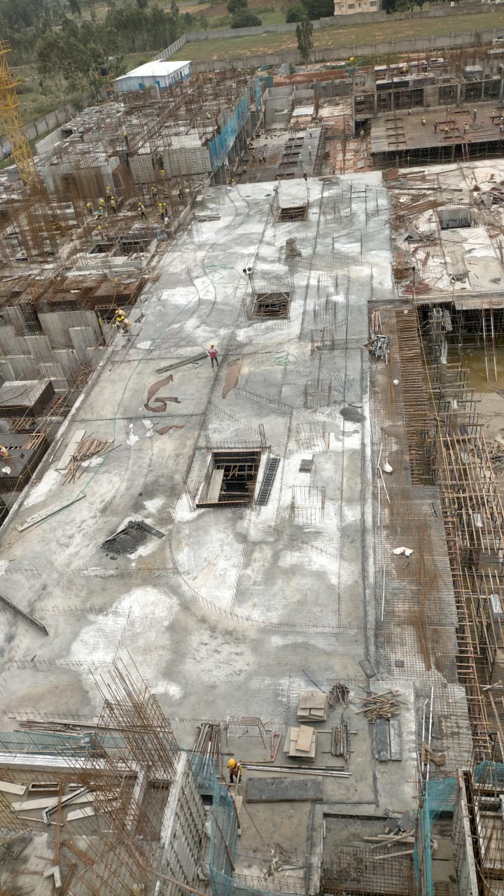 Central Podium Ground floor shuttering and reinforcement works is in progress
