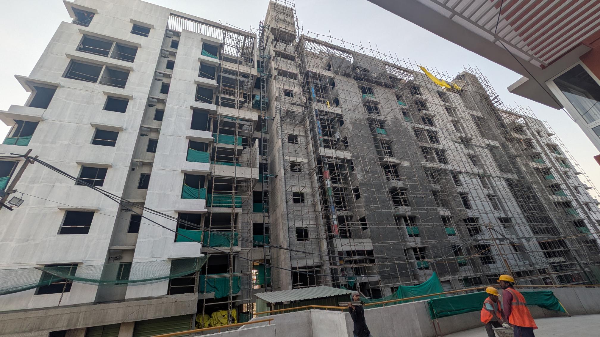 A & B Block – East Side External Plastering Works, Primer