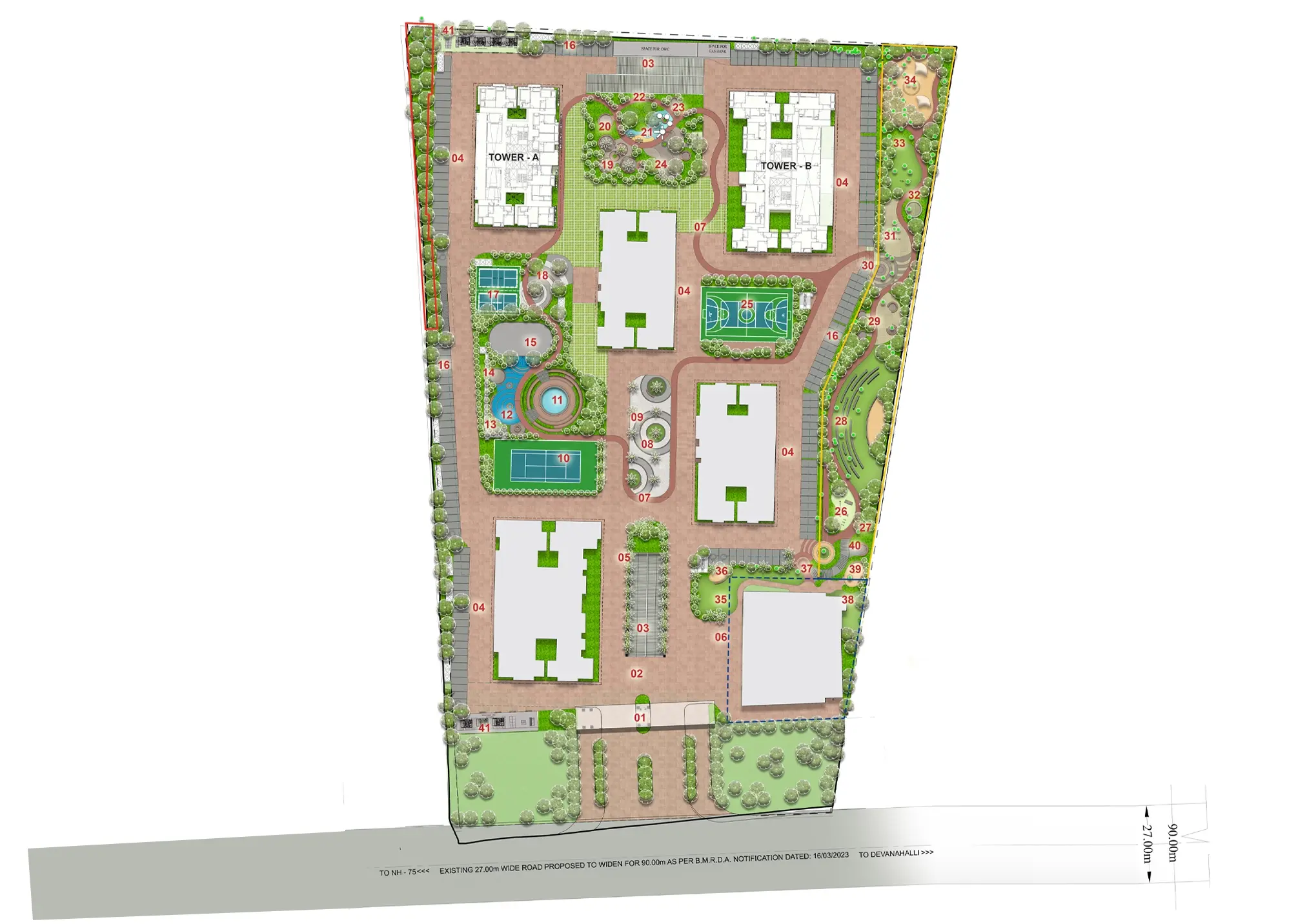 Brigade Belvedere Master Plan - 10.75 Acre Five Tower Layout, Budigere Cross