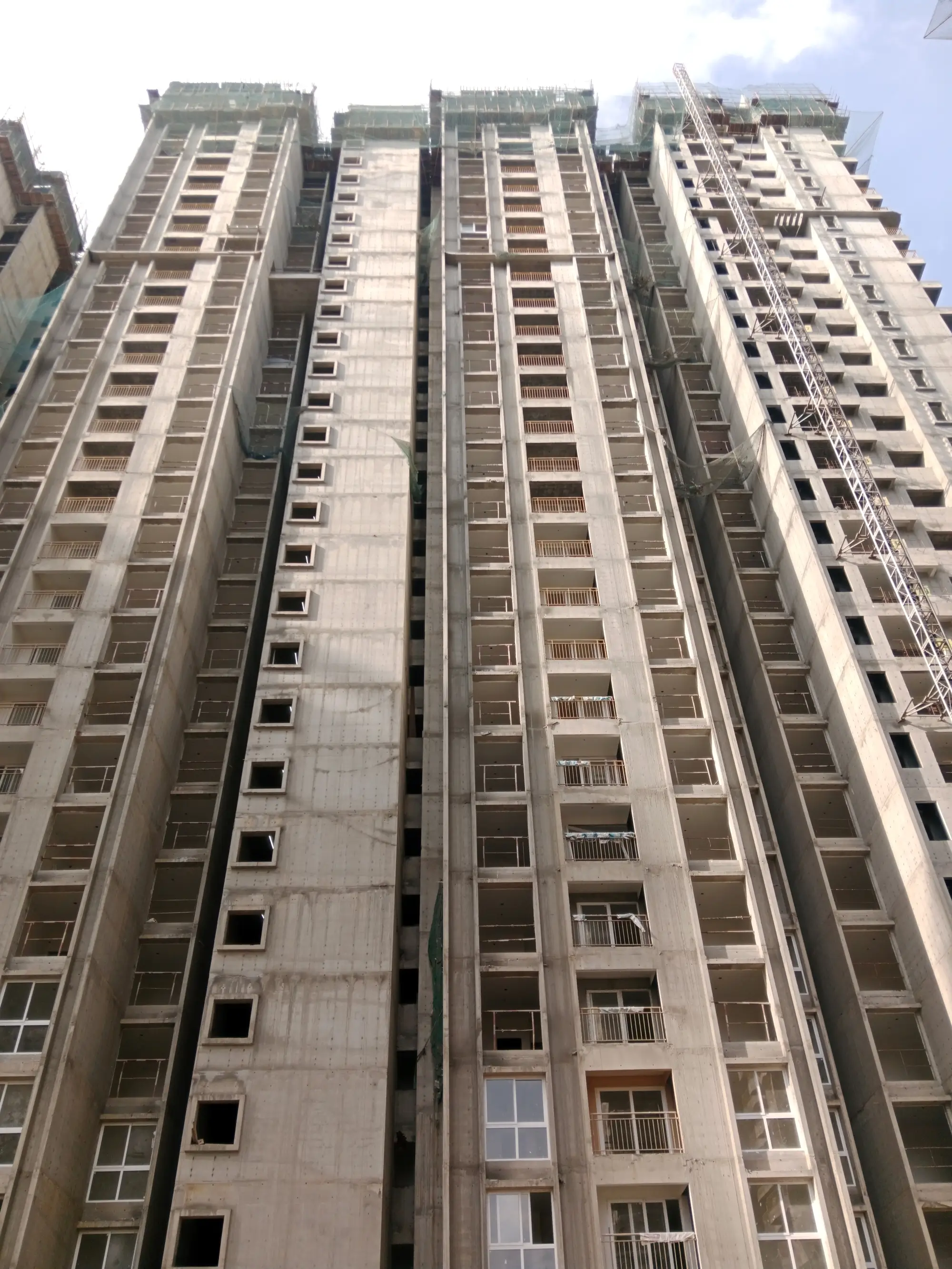 Terrace floor completed  Shuttering work above terrace floor in progress.