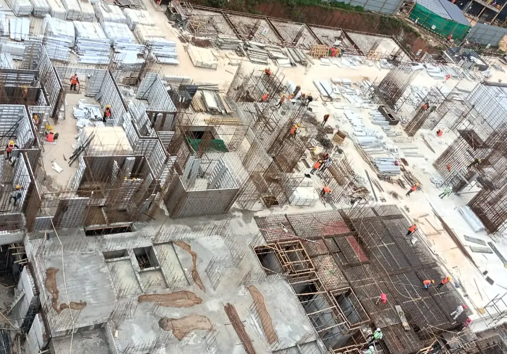 Tower – H: Ground floor slab works in progress