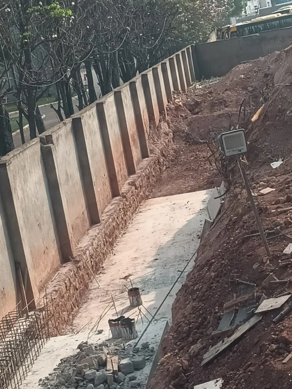 Compound Wall work in progress (South side & North east side)