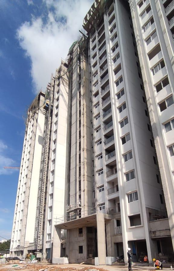 Tower E- External painting activities are in progress