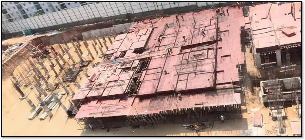 Manor-Tower B - Ground floor slab shuttering work in progress
