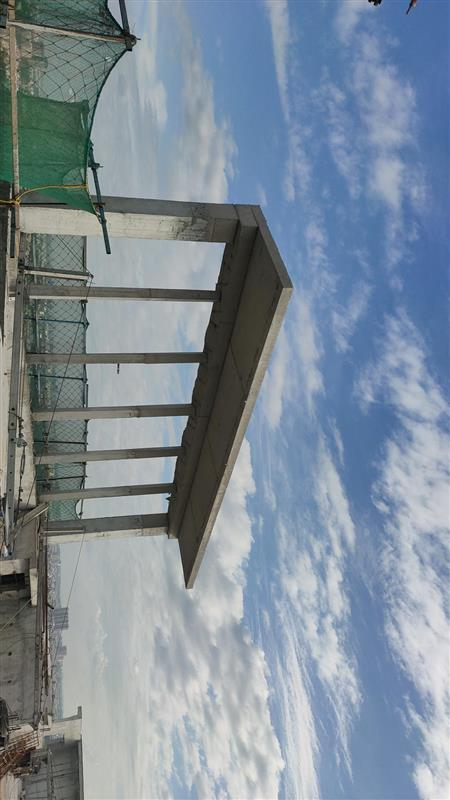 Terrace Parapet and Elevation features works completed and Pergola wall works are in progress