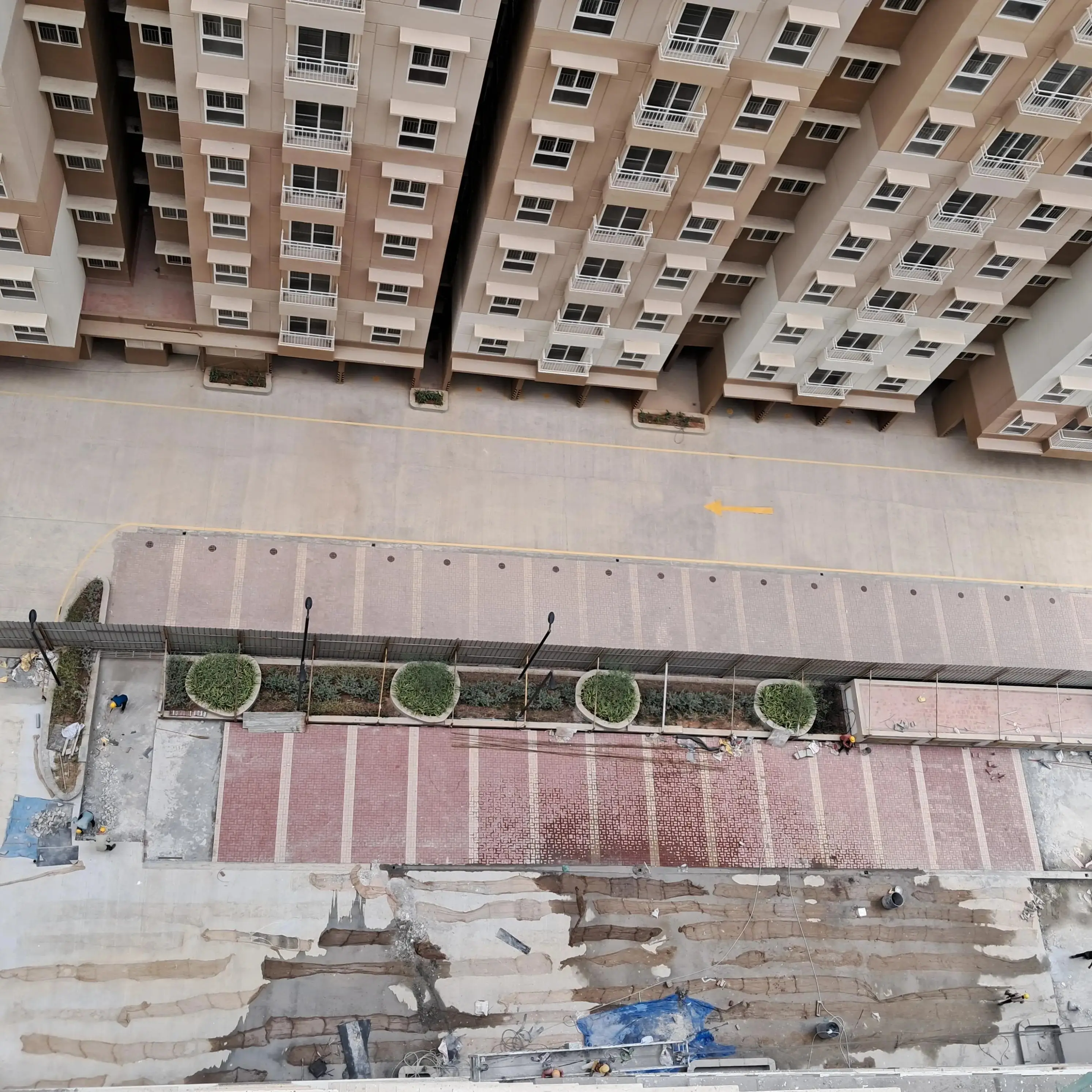 Westside & Eastside area, Waterproofing works completed and Landscaping work in progress