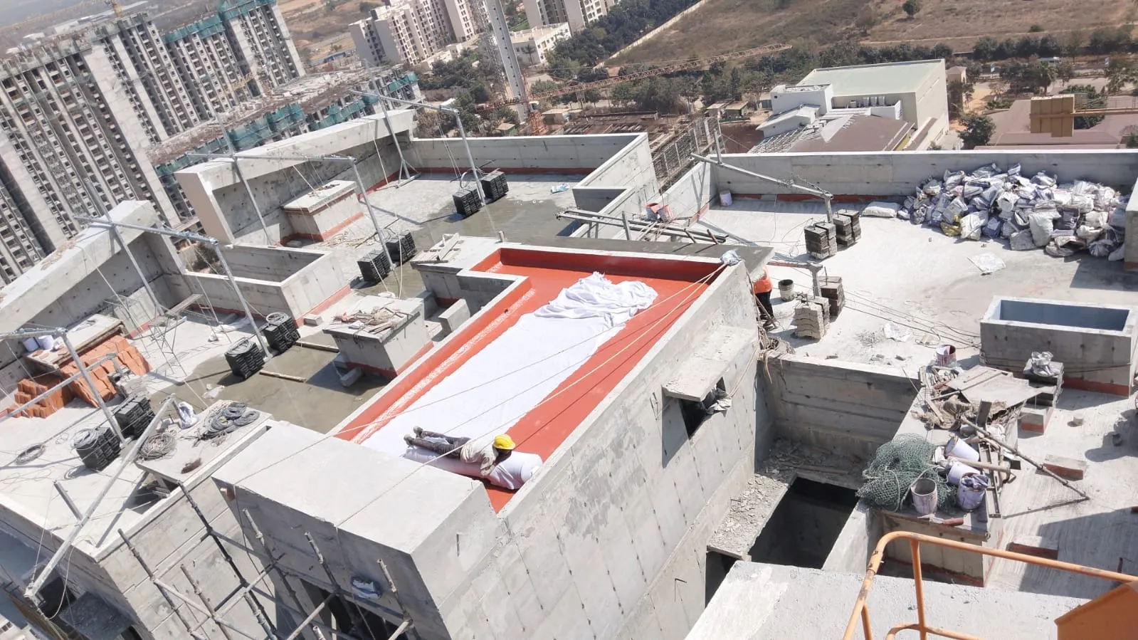 Terrace waterproofing and finishing WIP