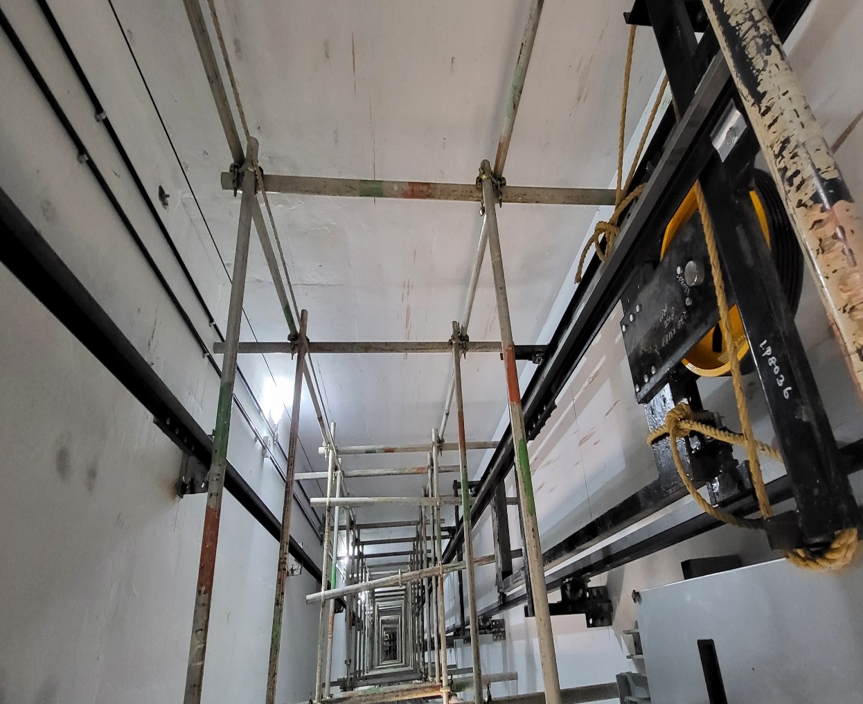 Passenger lift installation work in progress