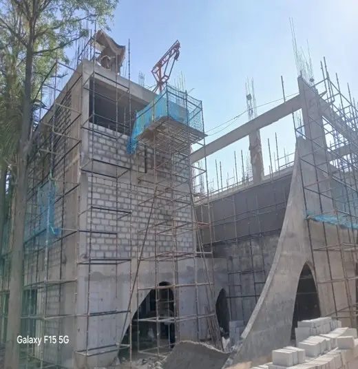 Club House | Roof shuttering & reinforcement workExternal  & internal plastering work in progress