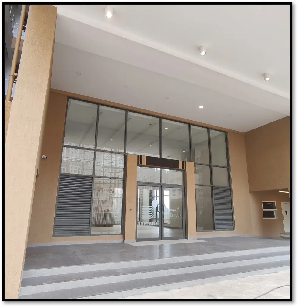 Ground floor triple height entrance and reception area