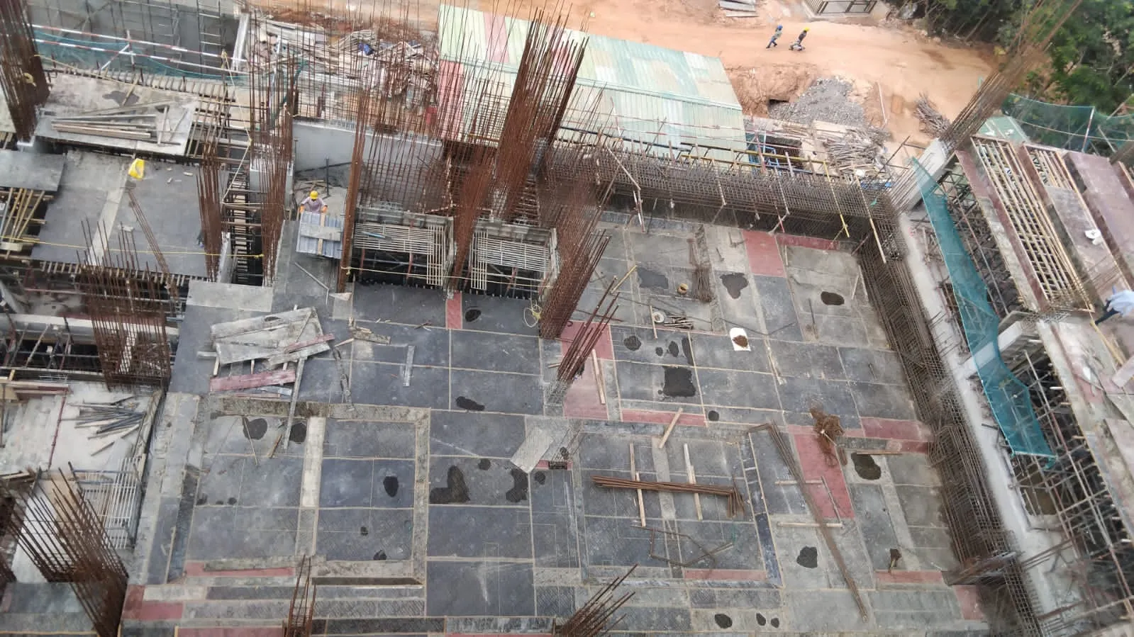 Tower B | 2nd floor slab shuttering & reinforcement work in progress