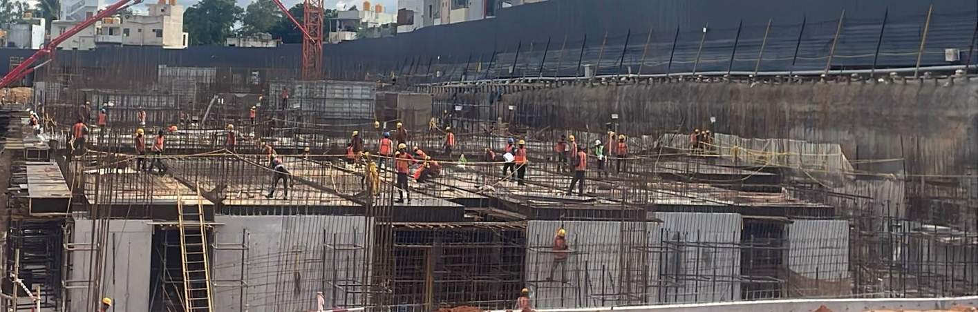 TOWER – L: Upper basement slab work in progress