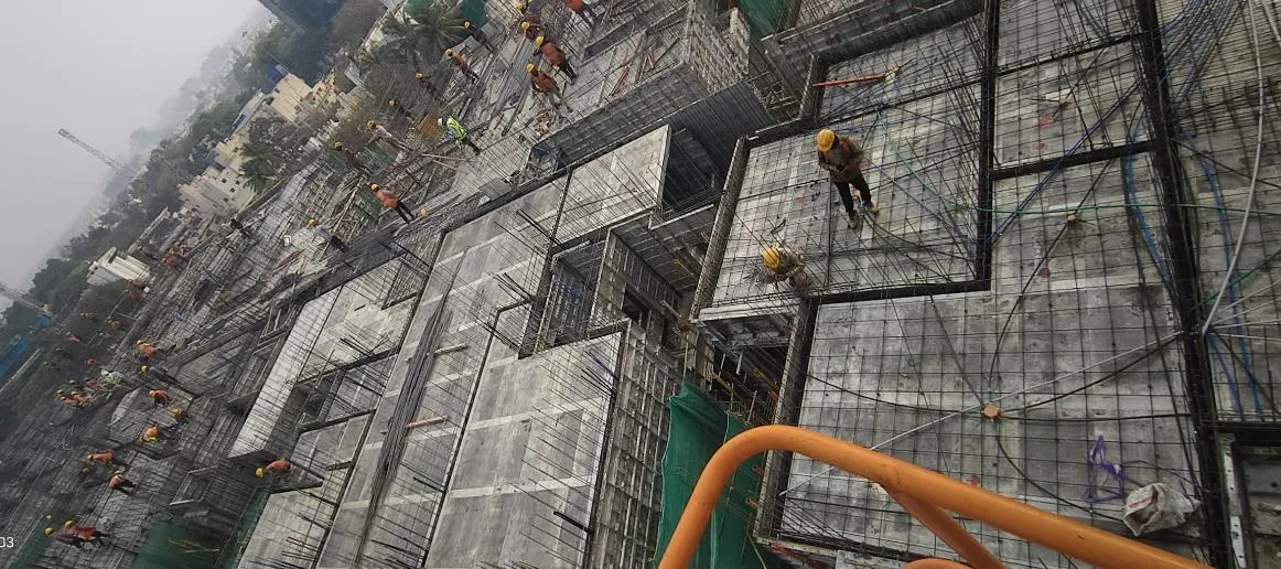 TOWER – F: Seventh floor slab completed, Eighth floor work in progress