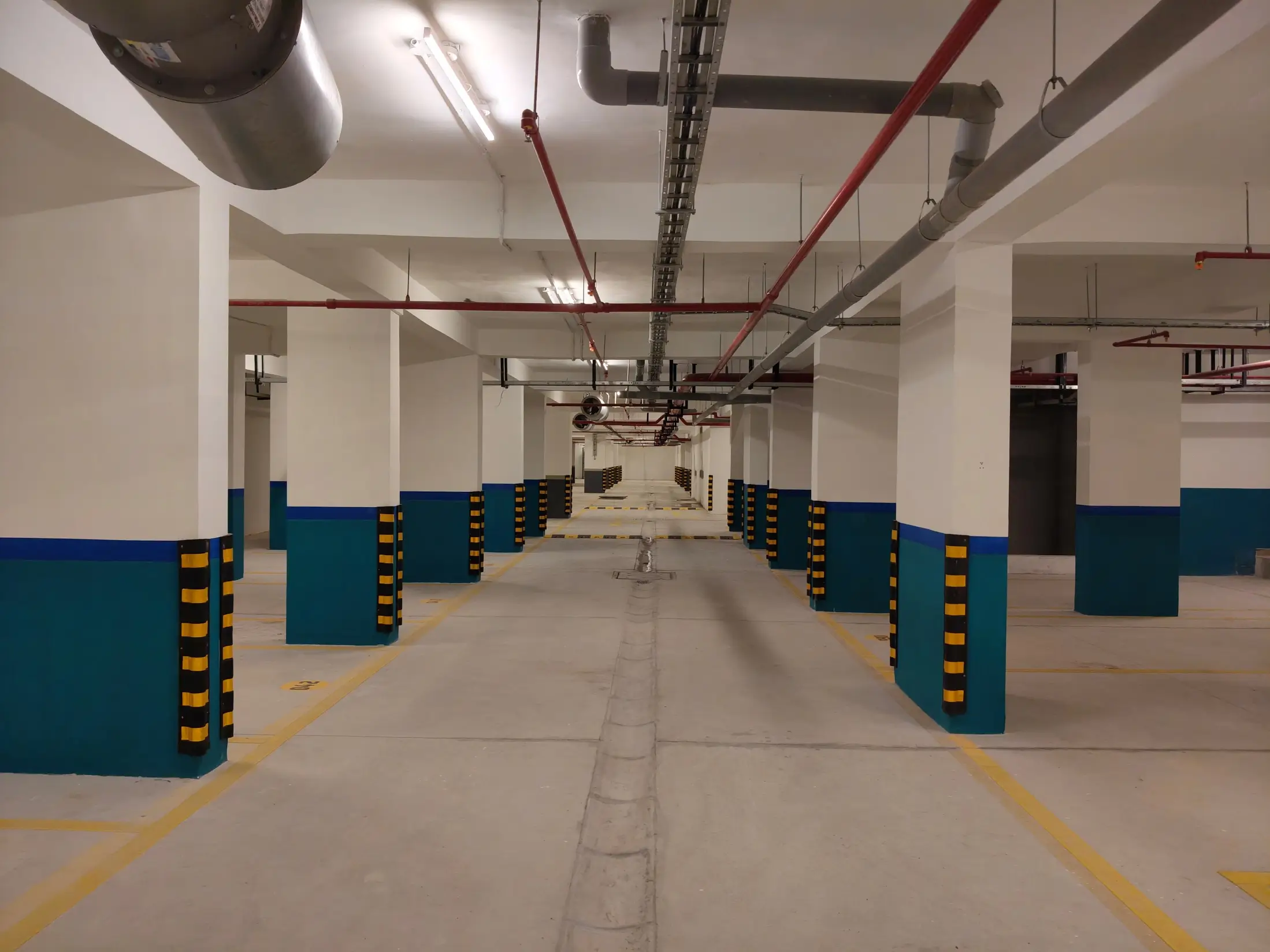 Basement painting & parking marking completed