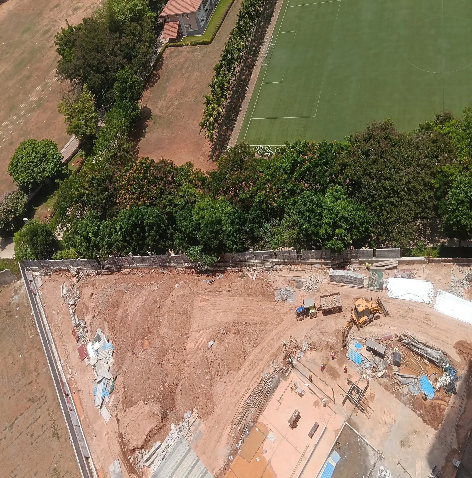 Compound Wall work in progress (South East & South west side)