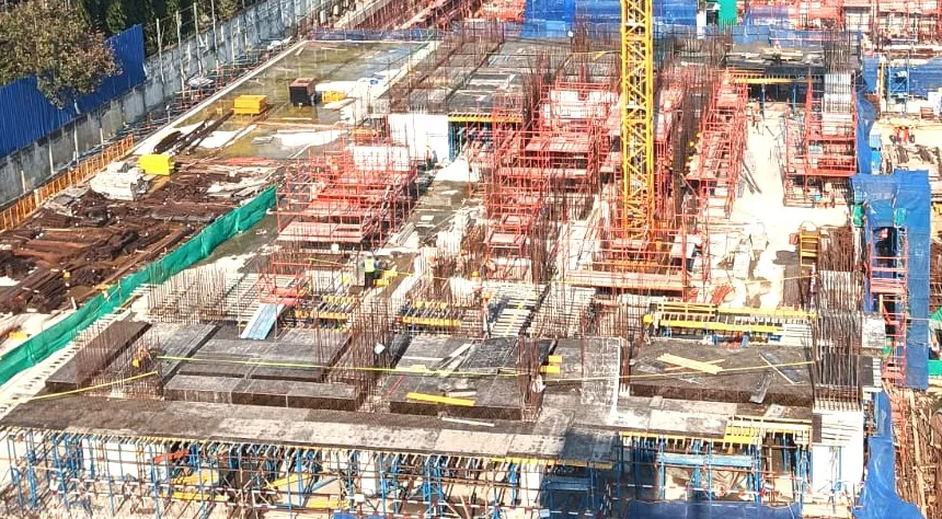 Tower –2 Status | GF-1st Floor wall work in progress & 1st F Slab work in progress