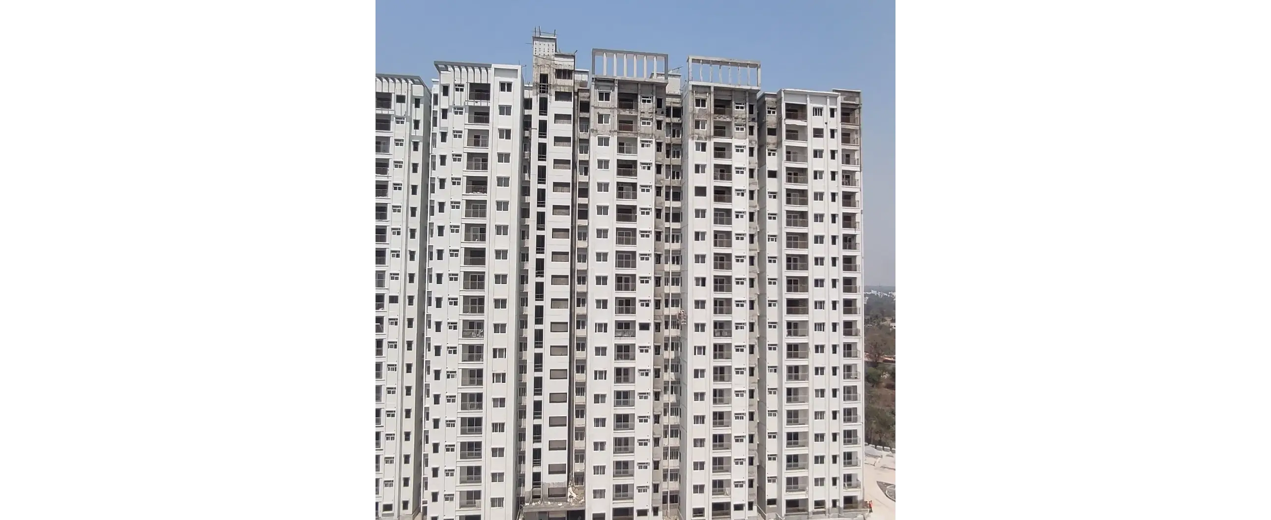 Tower E- External painting activities are in progress.