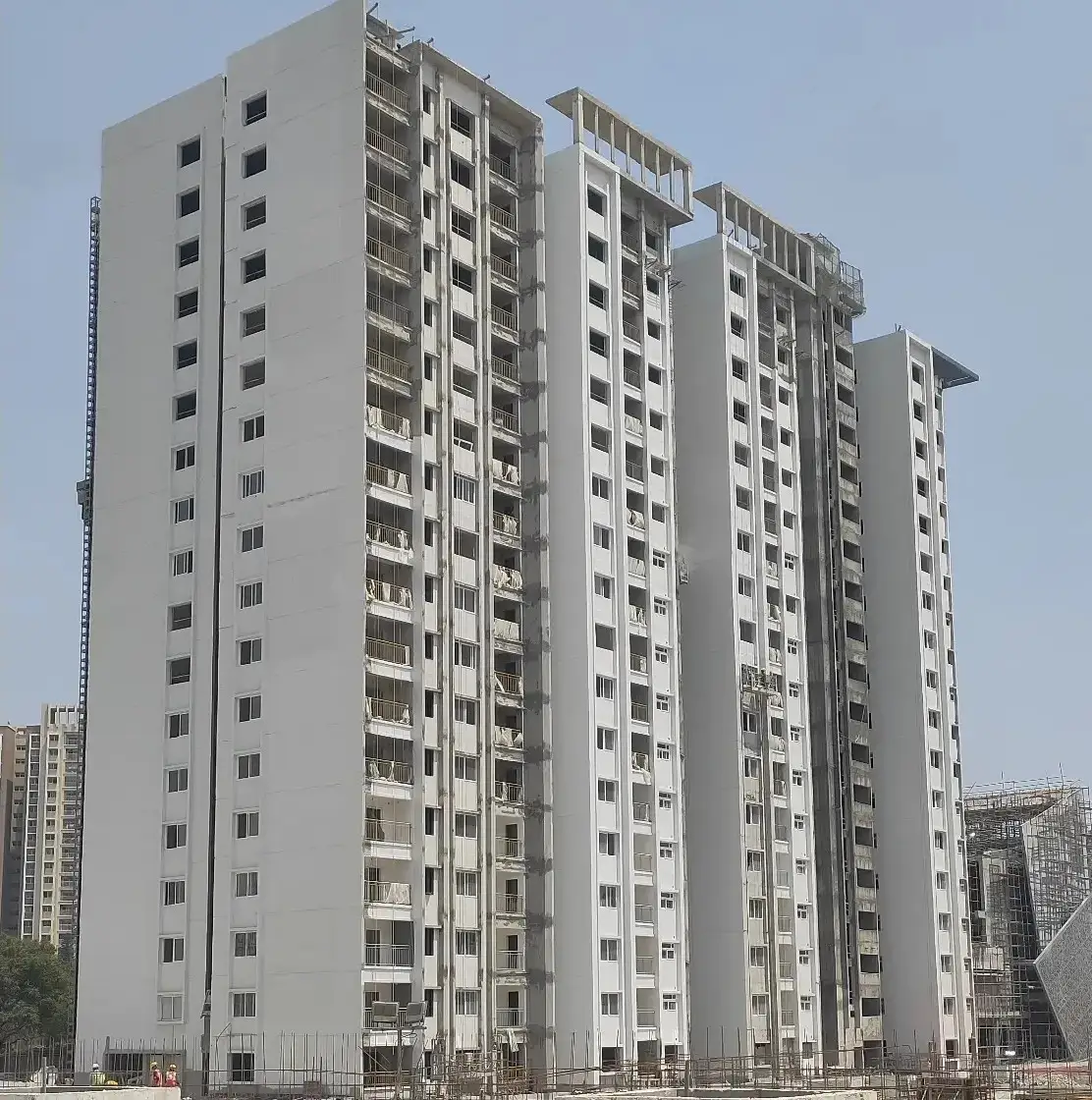 Parapet ,Pergola ,Elevation features and Over Head Tank works are completed.