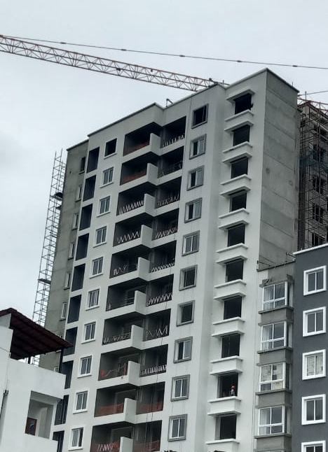 Tower C - External plastering & texture work in progress.