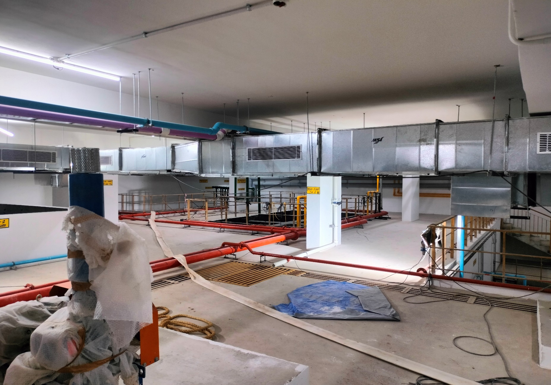 STP HVAC duct and Plumbing Work is in progress