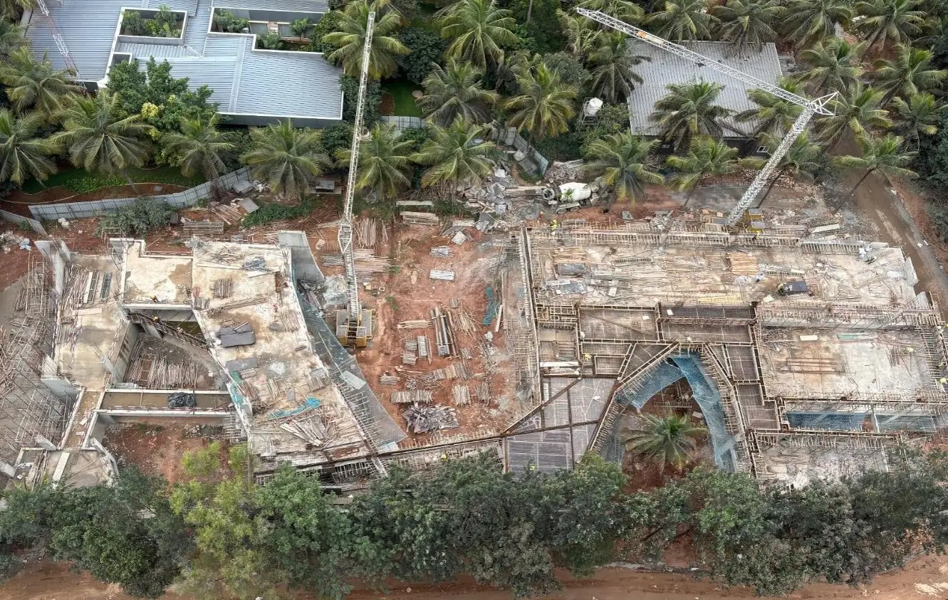 Club House .Roof shuttering works in progress ( south side)
