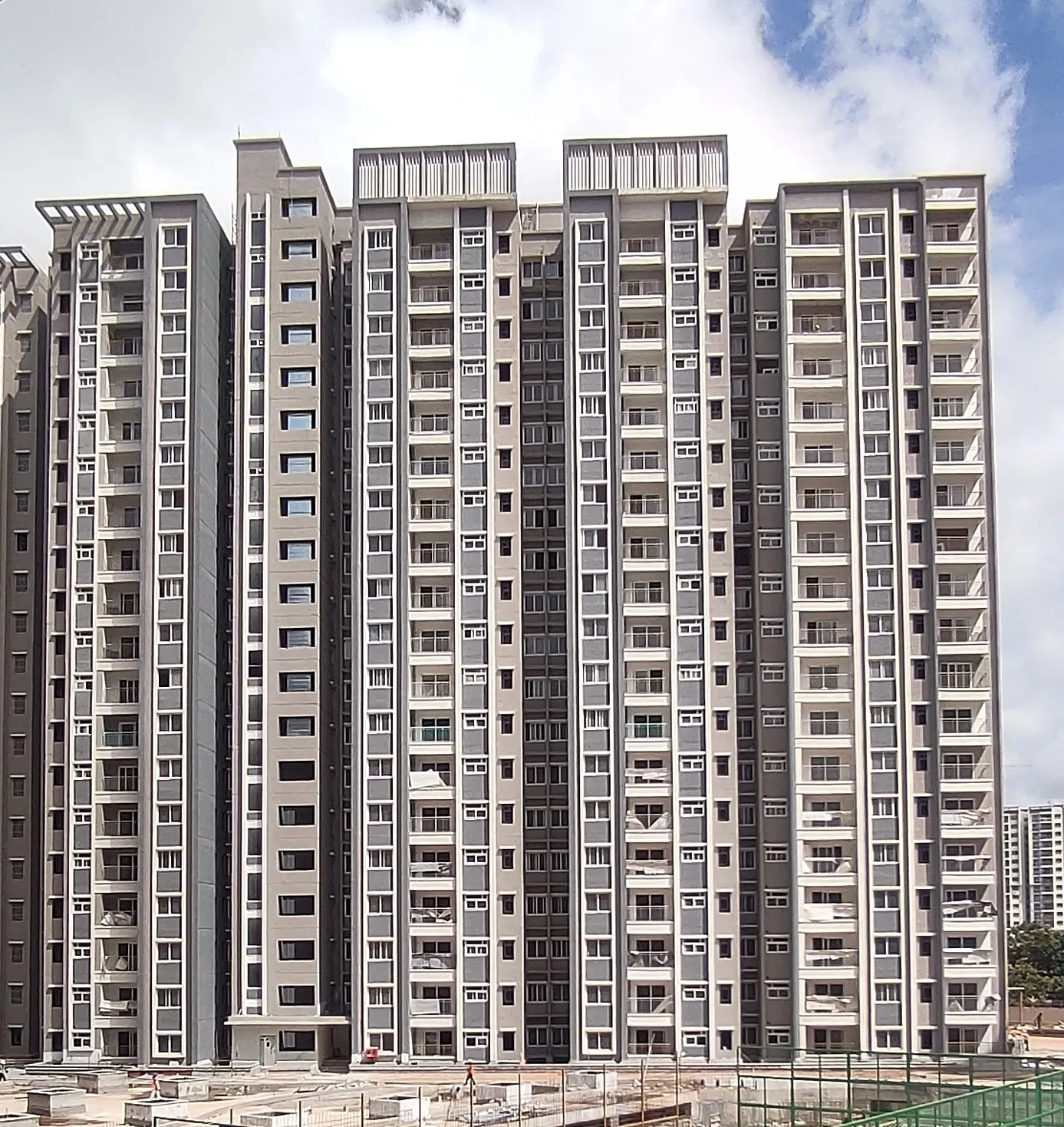 TOWER E –External painting activities are in progress.