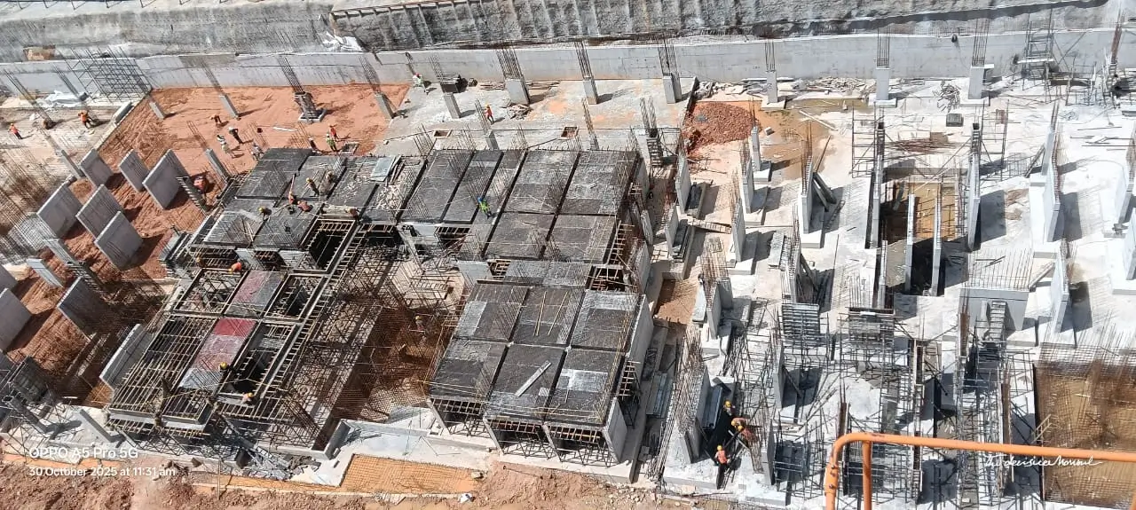 TOWER – A: Raft/ Footing completed, Upper basement works in progress