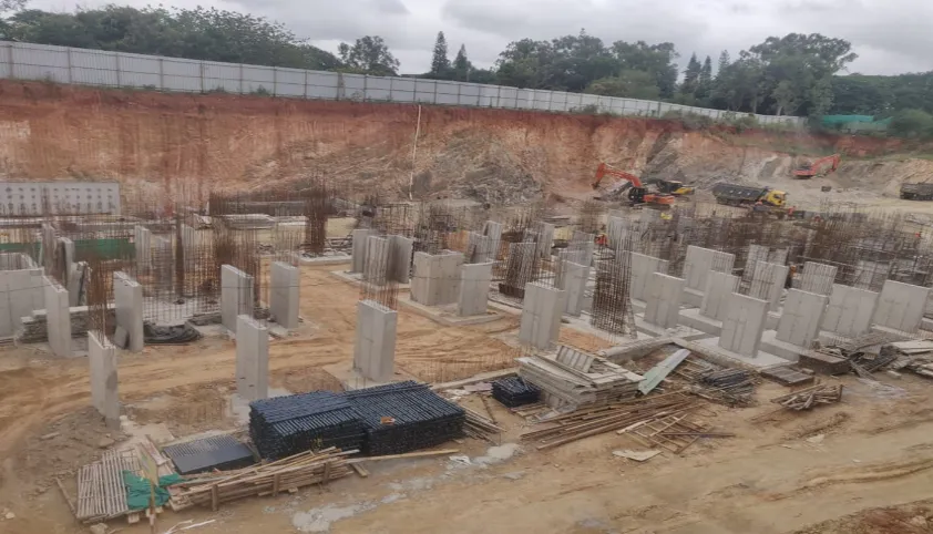 Tower B Footing work is complete Shear wall work in progress