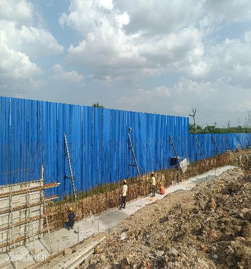 Compound wall work in progress