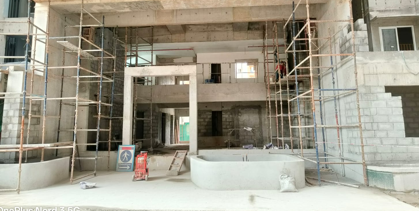 Podium Waterproofing work in progress