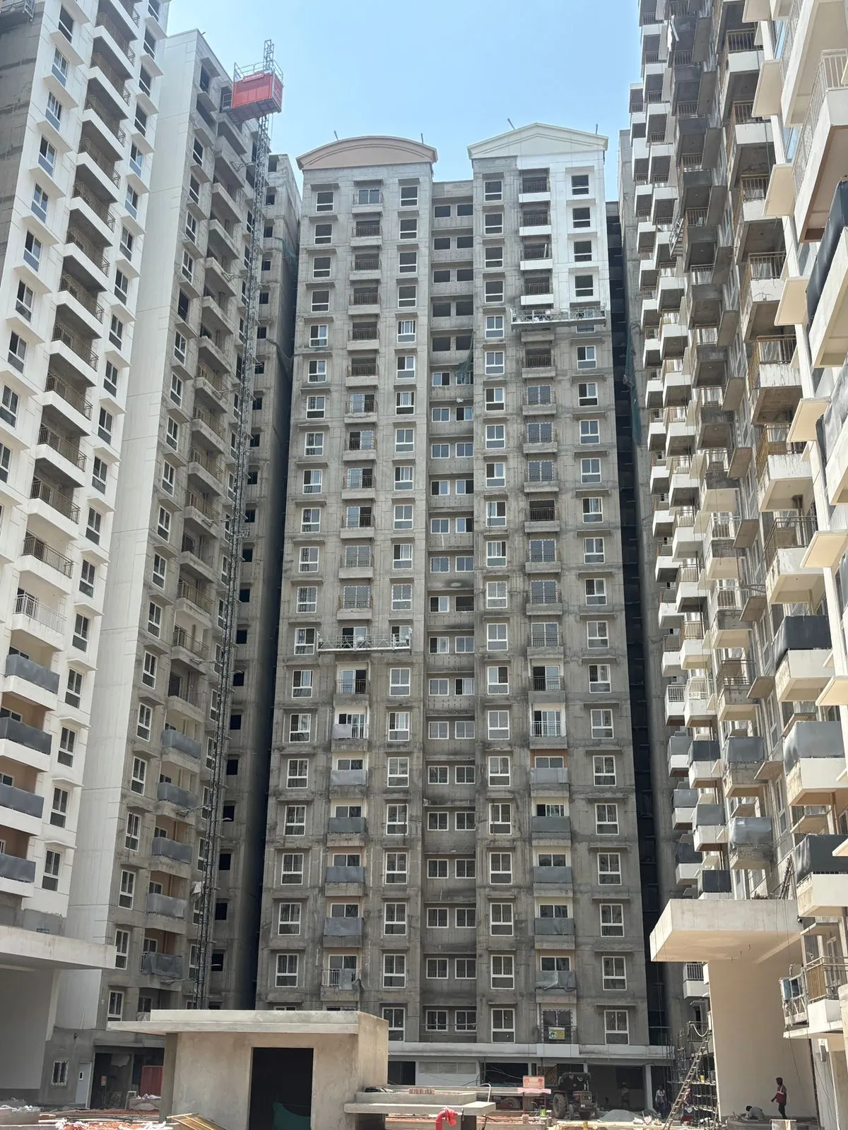 Wing B - Above terrace finishing work in progress