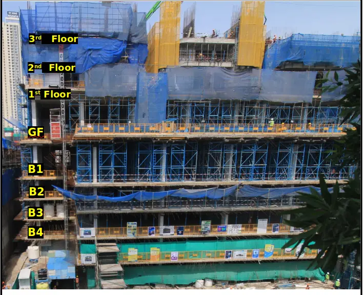 Residential Tower – B – Structure : Fourth floor works in Progress