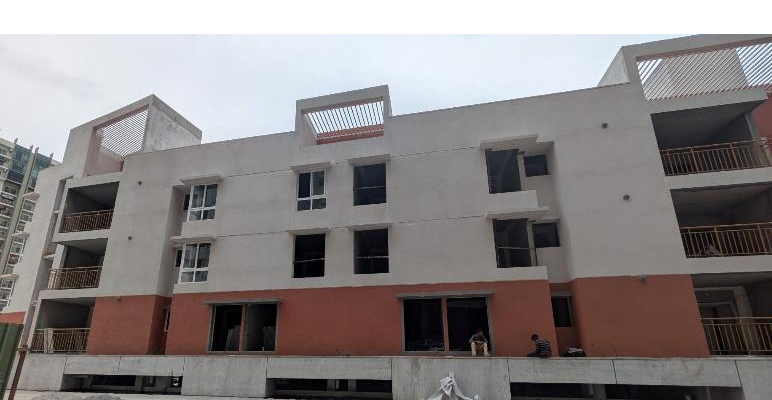 D Block External paint work in progress. Terrace clay tile finishing work completed. Basement VDF completed. Lift installation in progress. Common area (Lift lobby and staircase) finishing work in progress.