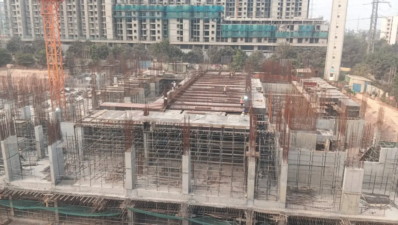 WING C  – first floor slab shuttering in progress