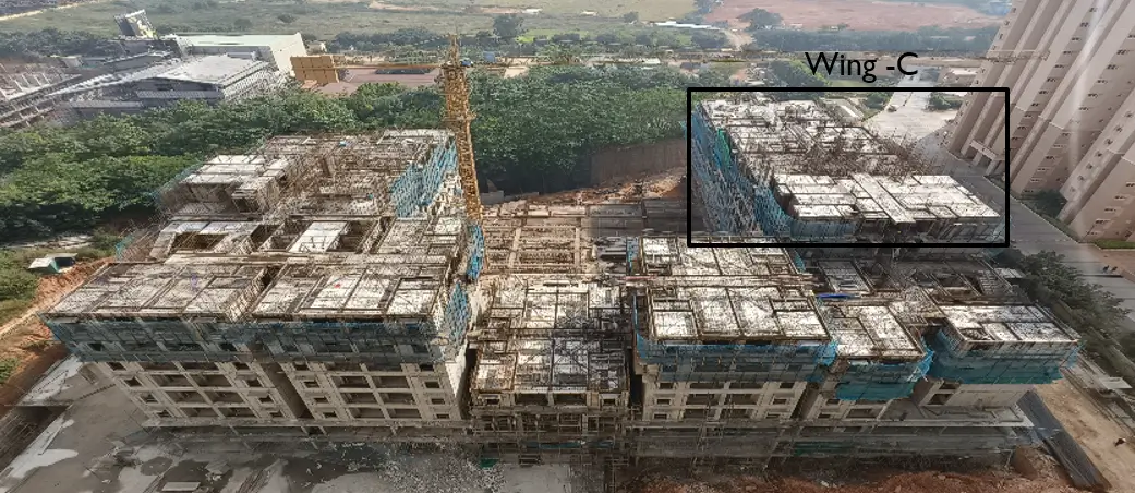 Brigade El Dorado – COBALT - Wing C : Milestone Release of “On casting of Fifth floor slab' Status as on
