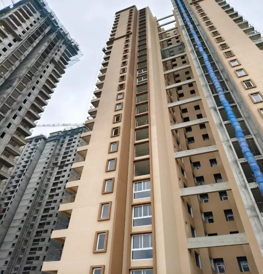 Terrace floor and above terrace floor concreting works are completed  External painting work in progress (North side)