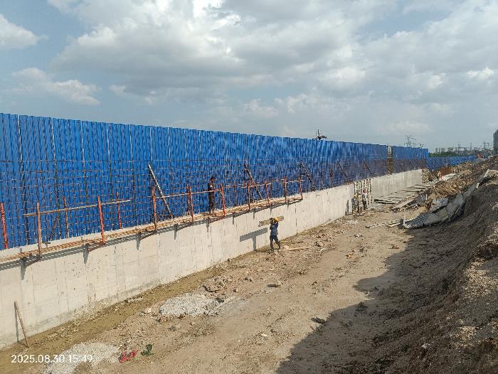Compound wall work in progress