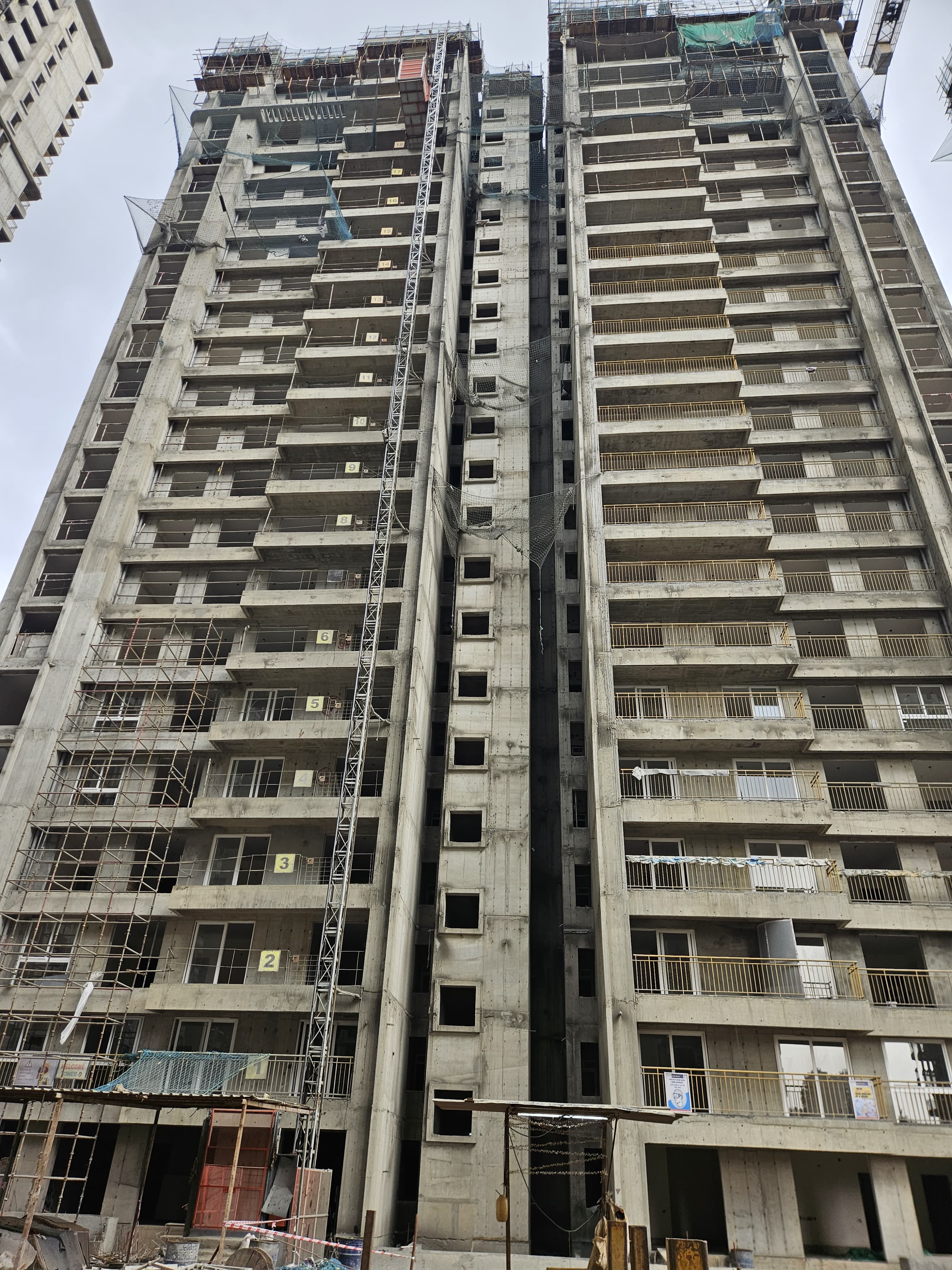 Tower D - Milestone Release -"on casting of 23rd floor slab" - Status as on 17th