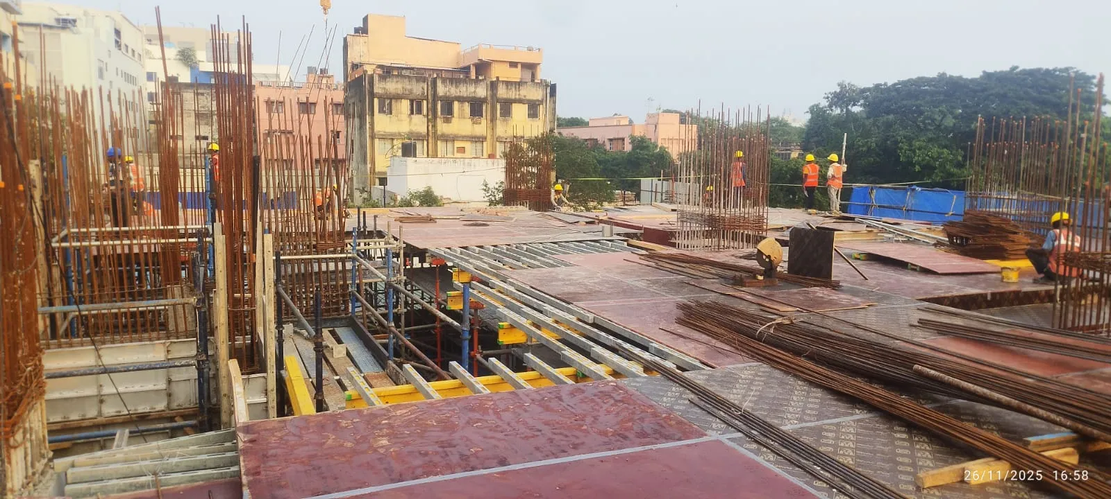 Mezzanine and Level 1 Shuttering, Reinforcement and Concrete Work is in progress