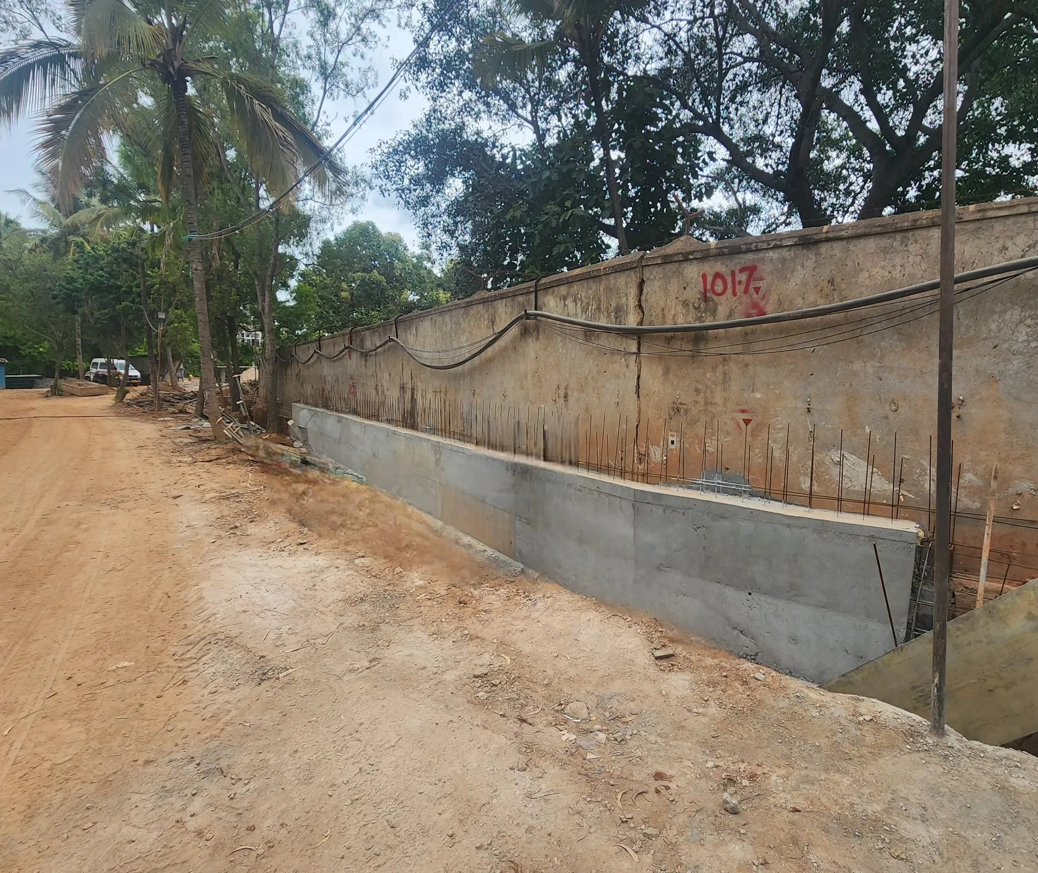 Compound Wall work in progress (West & Southeast side)